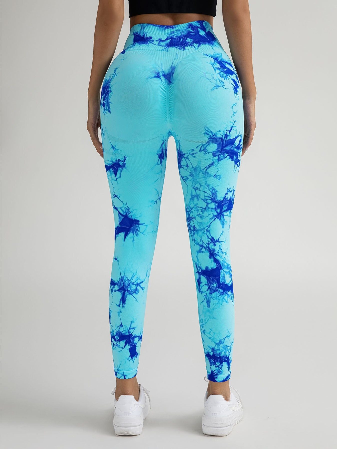 Tie Dye Yoga Pants High Waist Hollow Out Tummy Control
