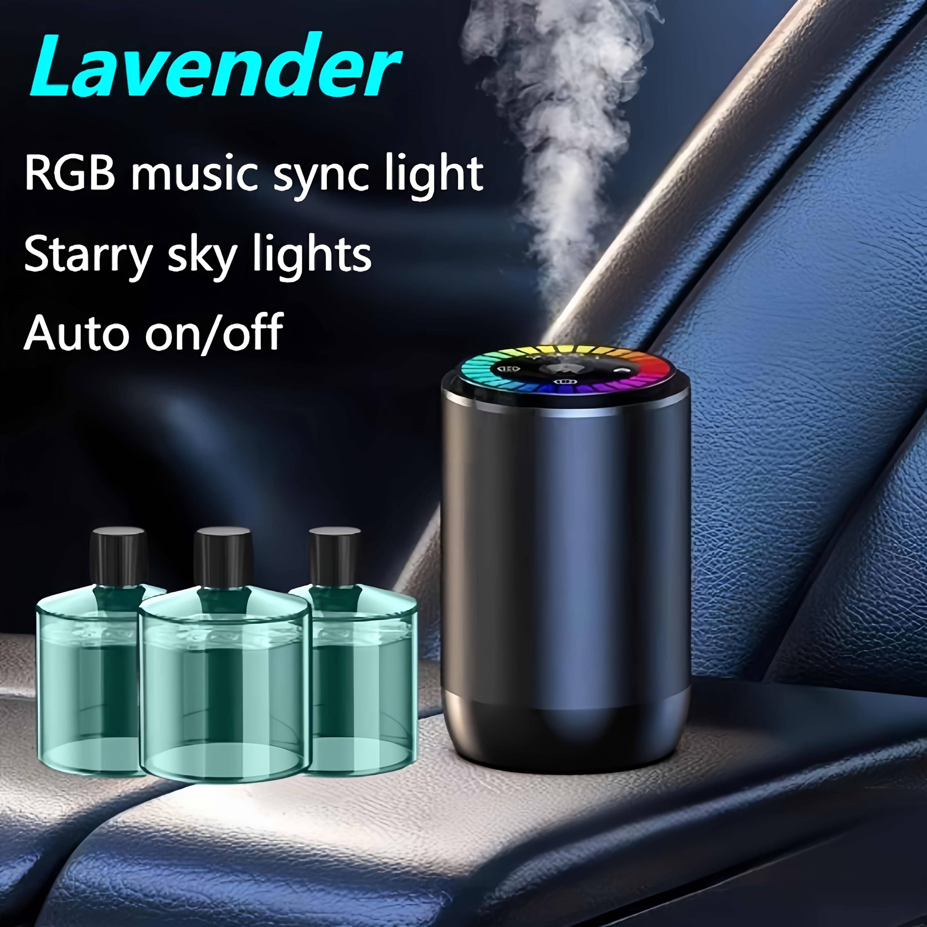 Smart Car Air Freshener with Dynamic Light Show & Starry Sky Mode Essential Oil Diffuser with Adjustable Fragrance Intensity Long-Lasting French Cologne Scent
