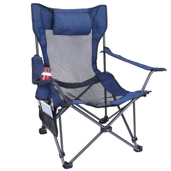 Foldable Camping Chair with Armrests and Cup Holder