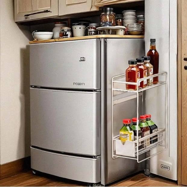 Magnetic Double Layer Storage Rack for Refrigerator Washer