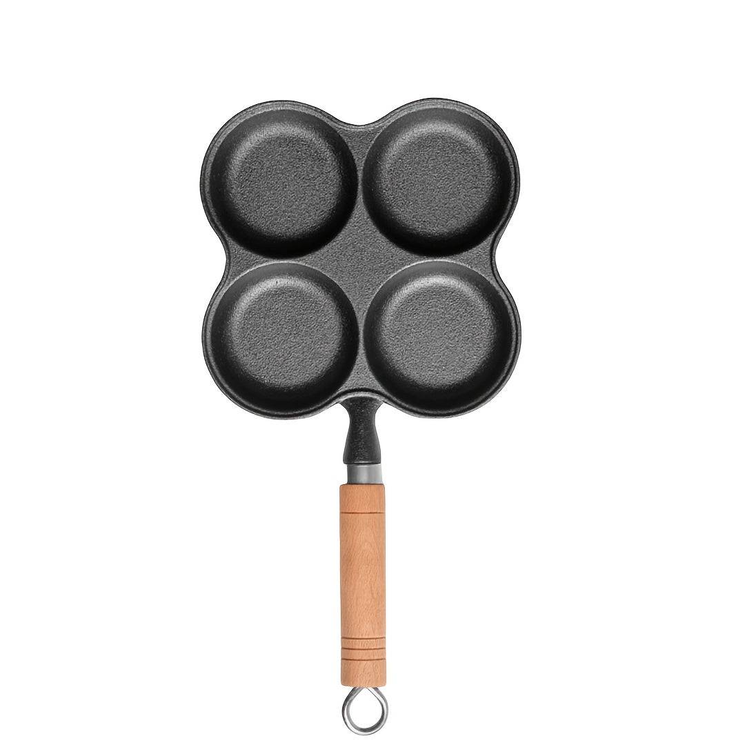 4-Hole Nonstick Egg & Omelette Pan – Multi-Section Frying Pan for Pancakes, Burgers, Bacon & Steak