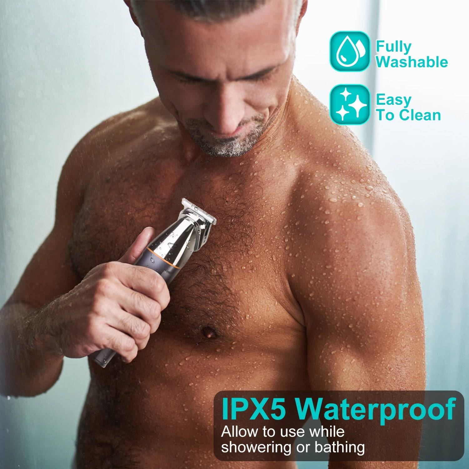 Electric Beard Trimmer Kit 5 In 1 Cordless Waterproof