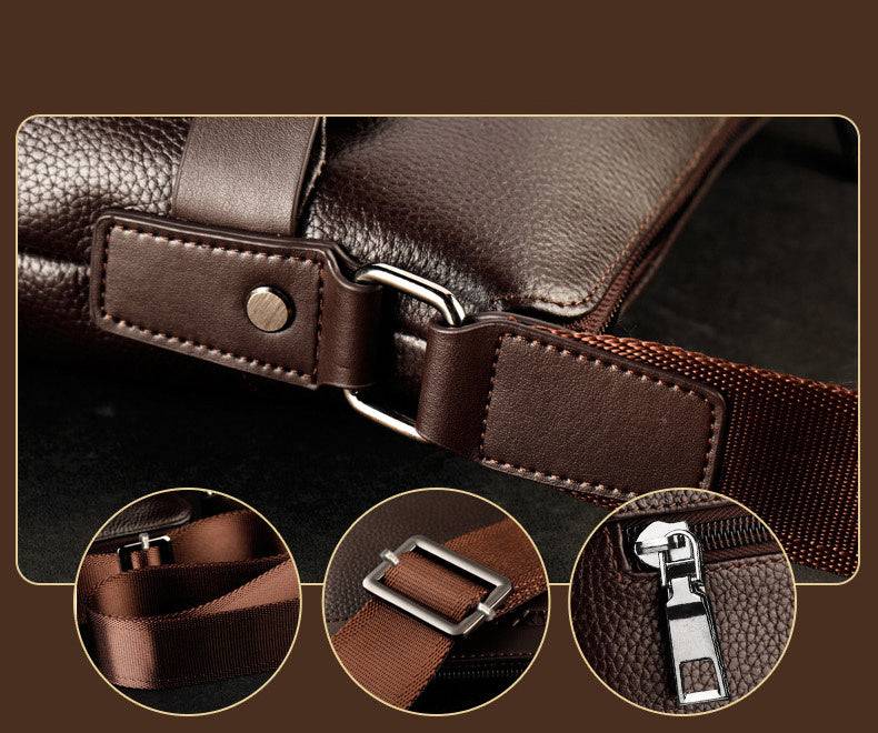 Men’s PU Leather Messenger Bag with Zipper Closure, Soft Crossbody Design, Interior Pockets