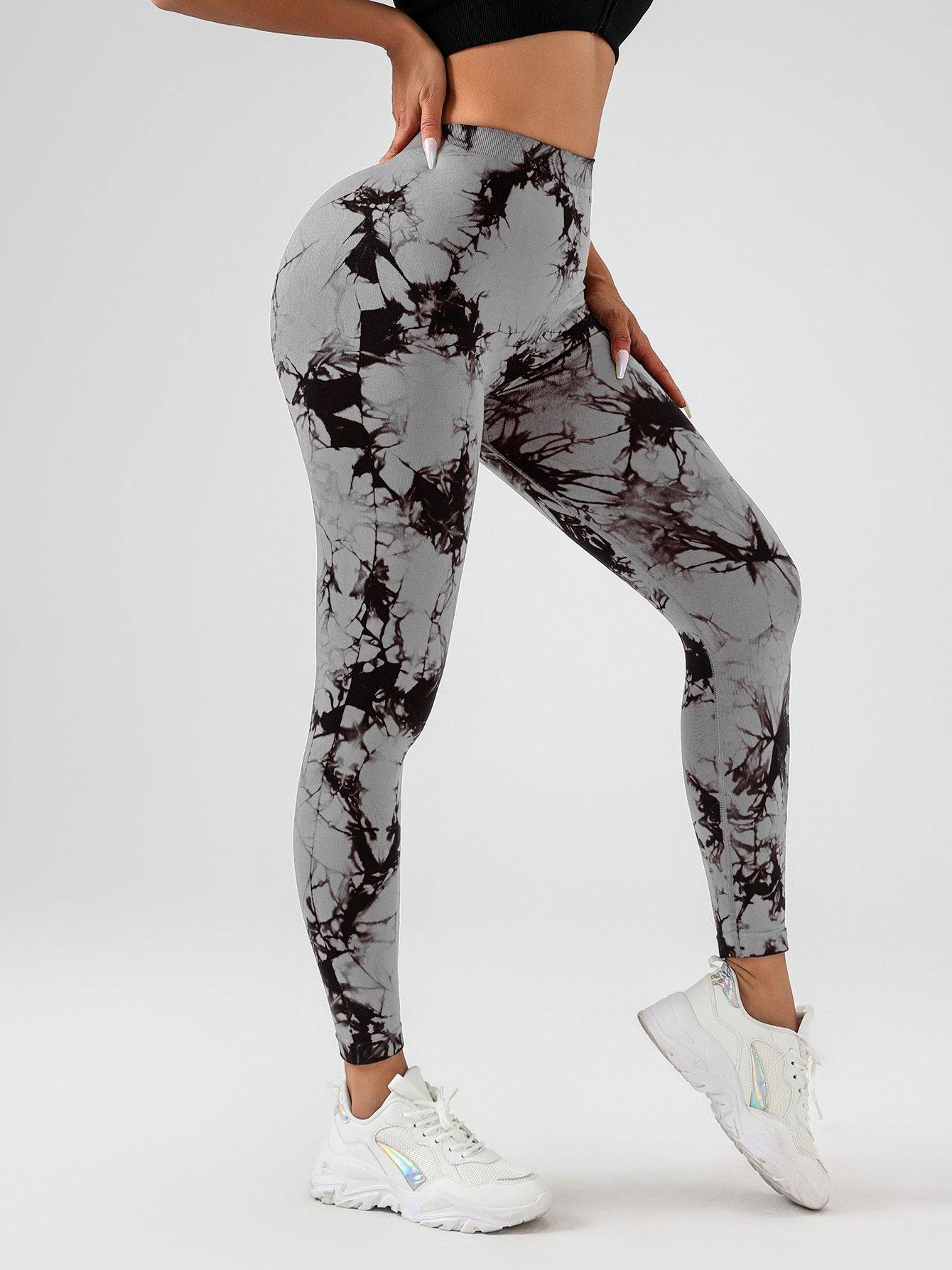 High Waist Seamless Tie Dye Leggings With Butt Lift