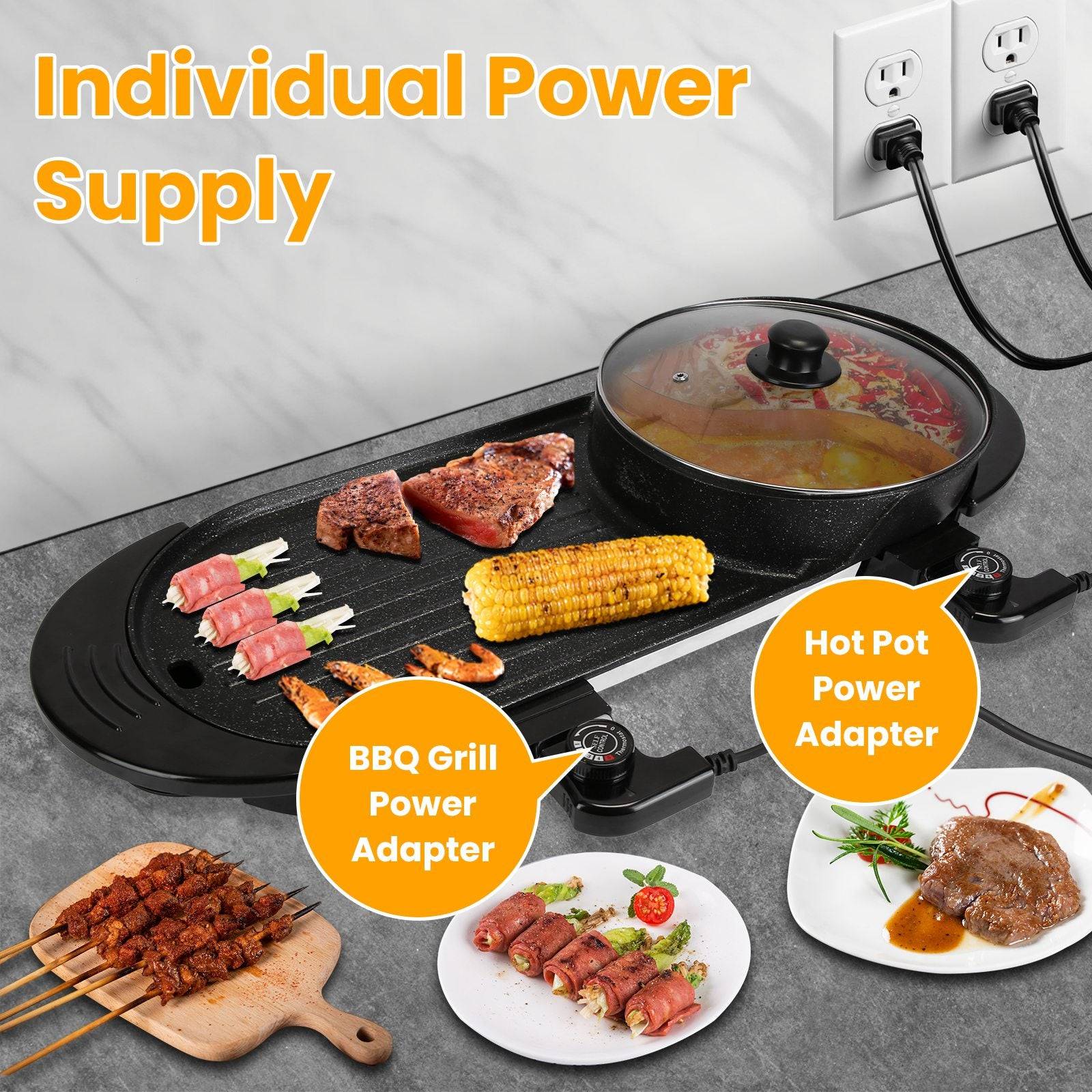 2200W Electric Grill and Hot Pot with Temp Control
