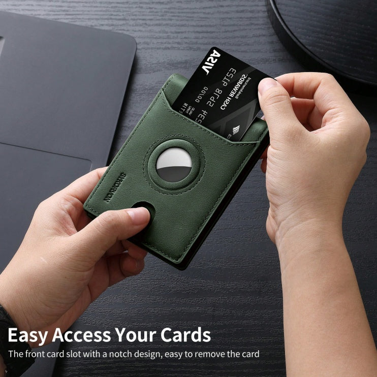 Men Slim Wallet with AirTag Holder and RFID Leather Design