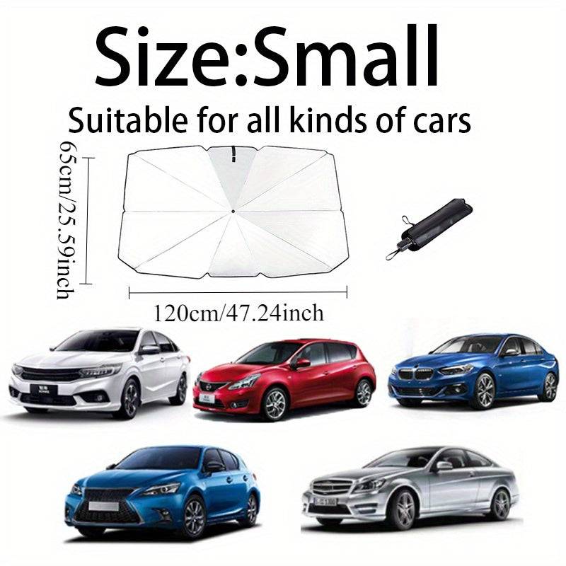Portable Car Sunshade Umbrella Front Windshield Sun Protection & Heat Insulation with Storage Bag for Cars and RVs