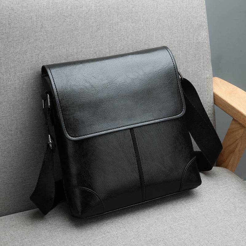 Men’s Black Water-Resistant Crossbody Bag Adjustable Strap, Scratch-Resistant, Multiple Compartments for Office, Commute & Travel