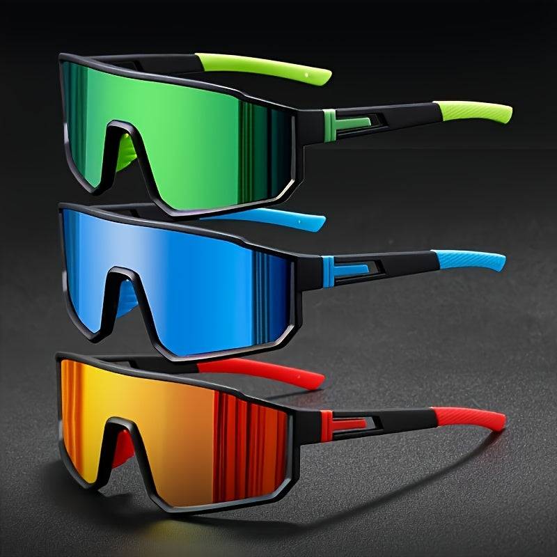 3 Pairs Polycarbonate Mirrored Sunglasses Durable Sports Fashion Glasses with Stylish Lens for Hiking, Festivals & Everyday Wear for Men & Women