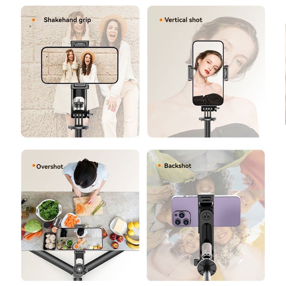 Selfie Stick Tripod with Light for Phone Recording