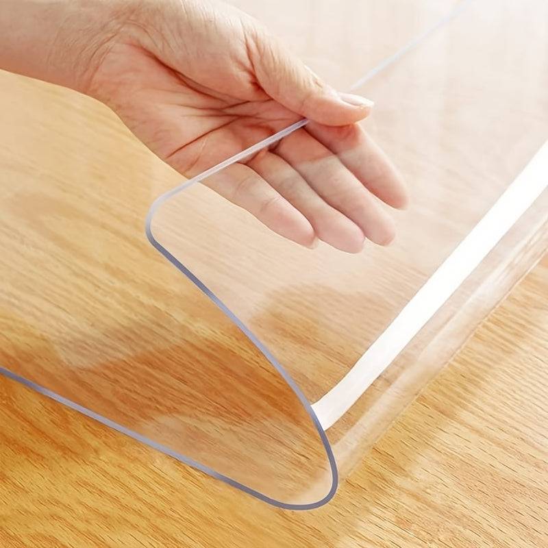 Transparent PVC Tablecloth 1.5mm Thick Protective Film Heat, Dust & Dirt Resistant Table Mat for Dining, Tea & Home Tables