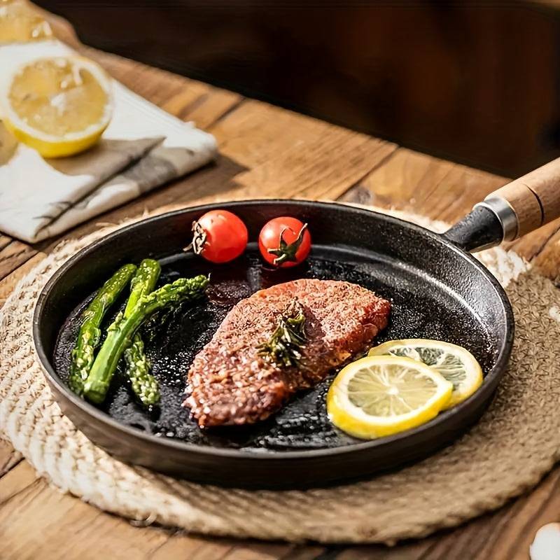 Heavy-Duty Cast Iron Skillet with Nonstick Surface 7.87" or 11" Pan for Even Heat Cooking Compatible with Induction, Gas, Oven & Outdoor BBQ