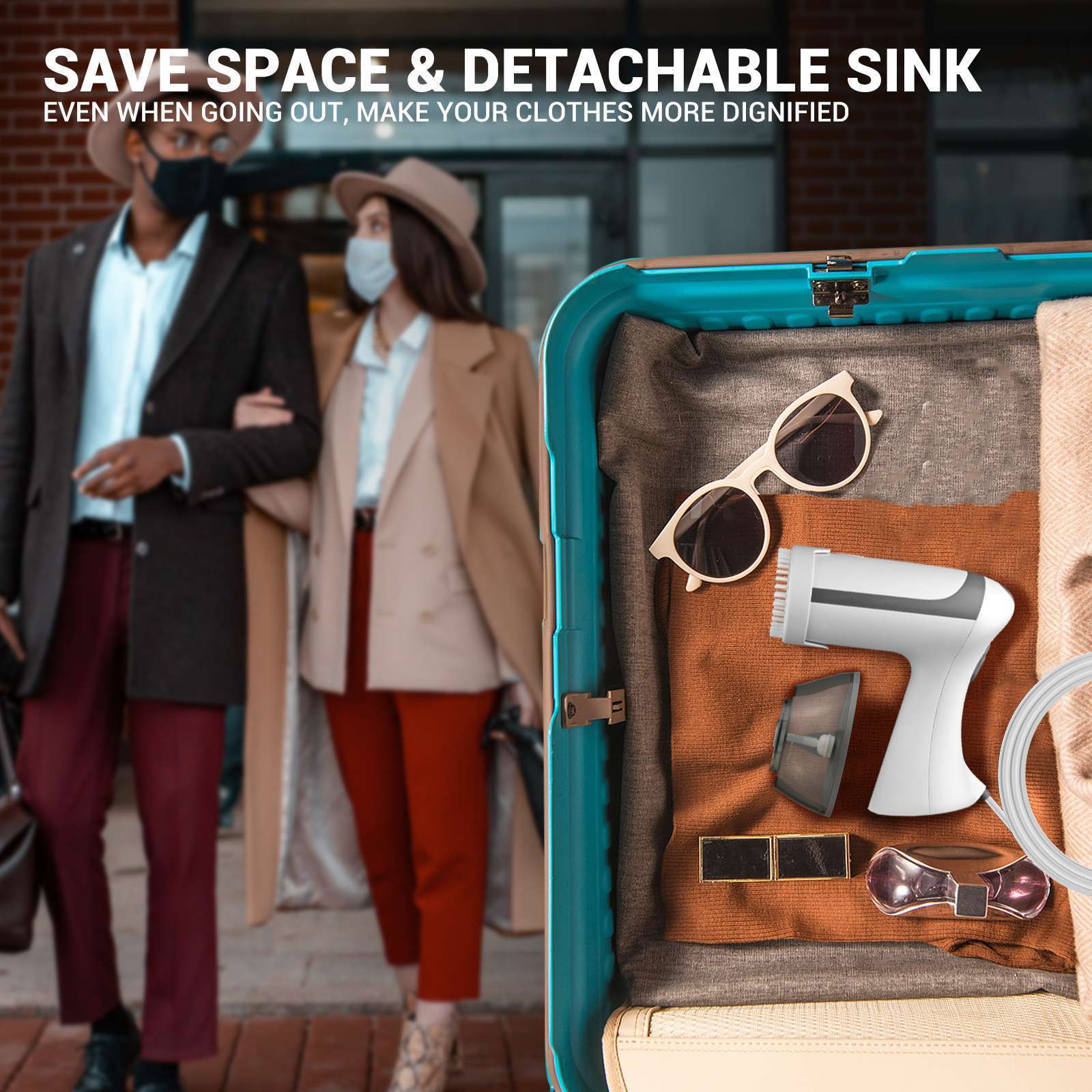 1500W Clothes Steamer With 300ml Tank And Fabric Brush