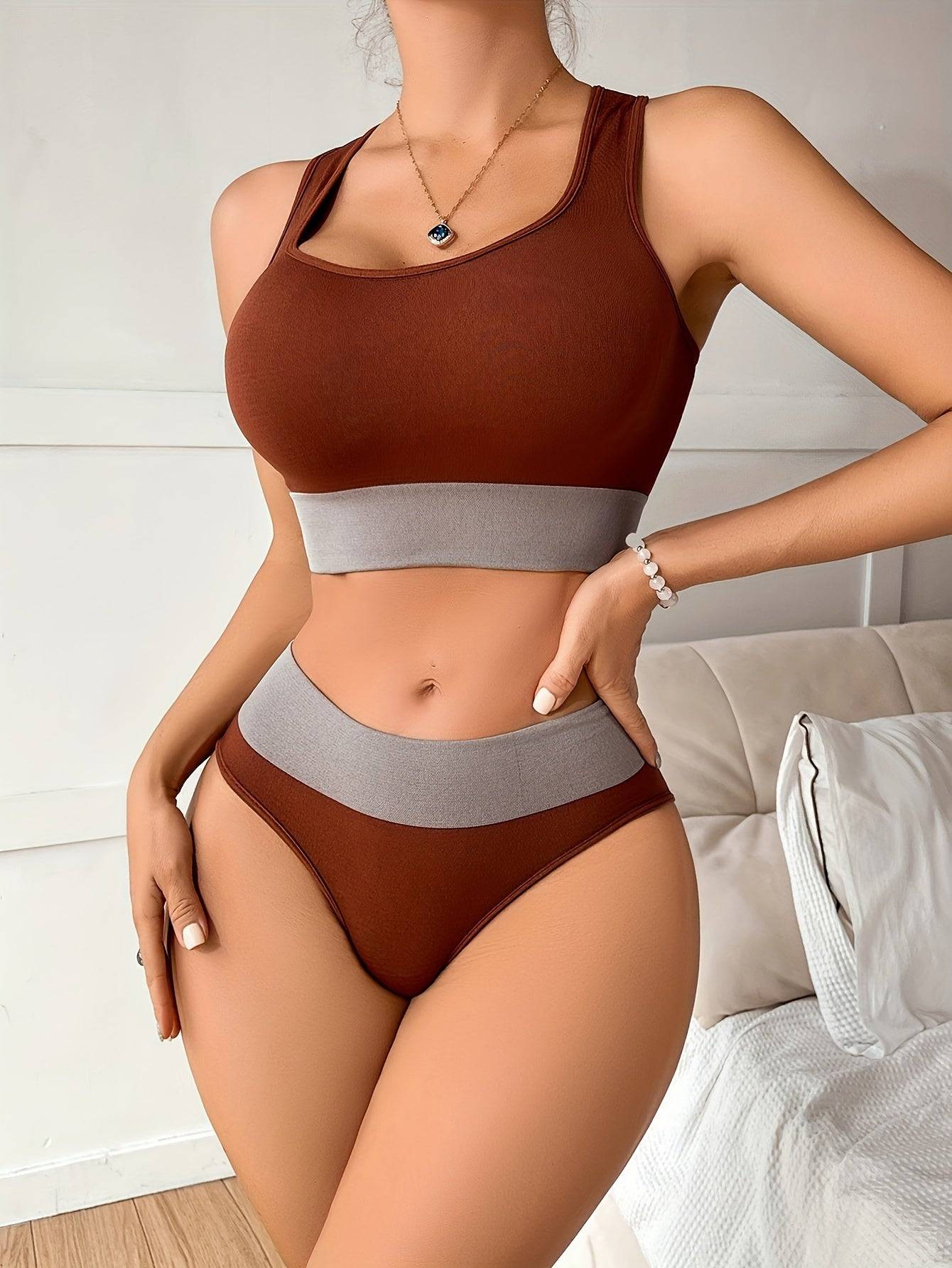 6-Pack Seamless Racerback Bra & Panty Set for Women Breathable Quick-Dry Fit for Fitness, Everyday