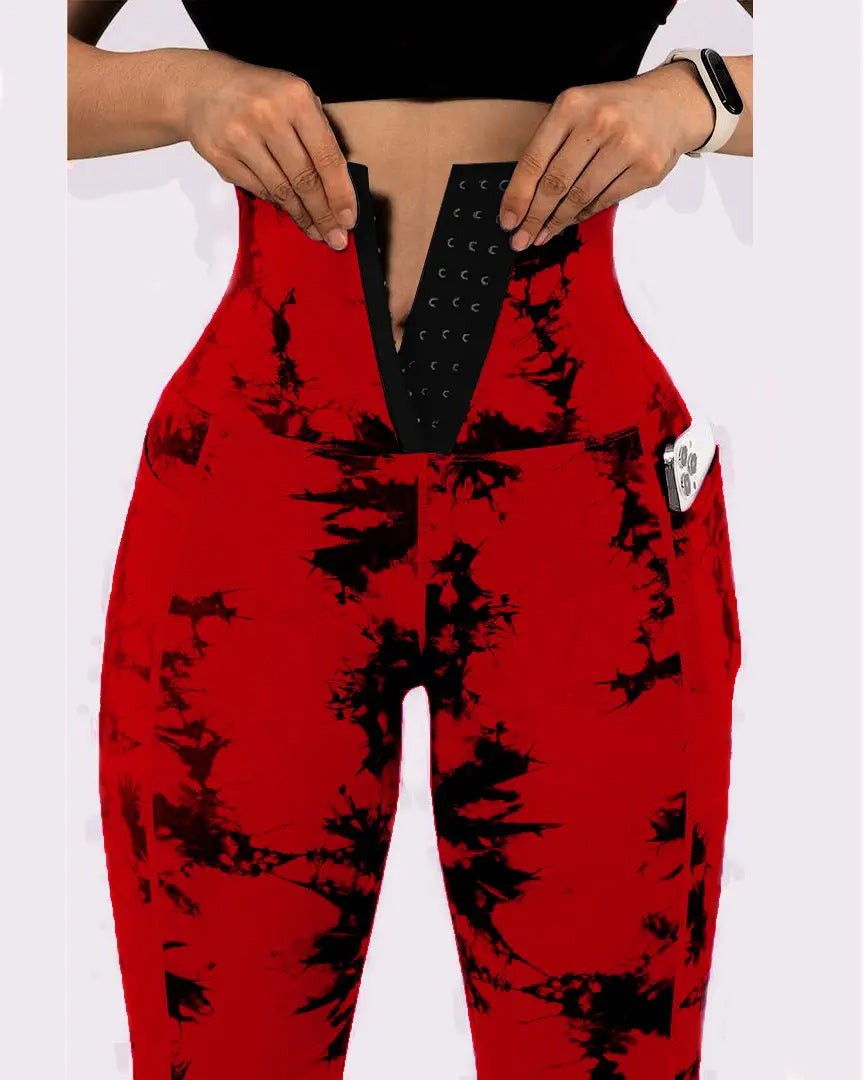 Gradient Warm Cropped Leggings with Pockets for Women