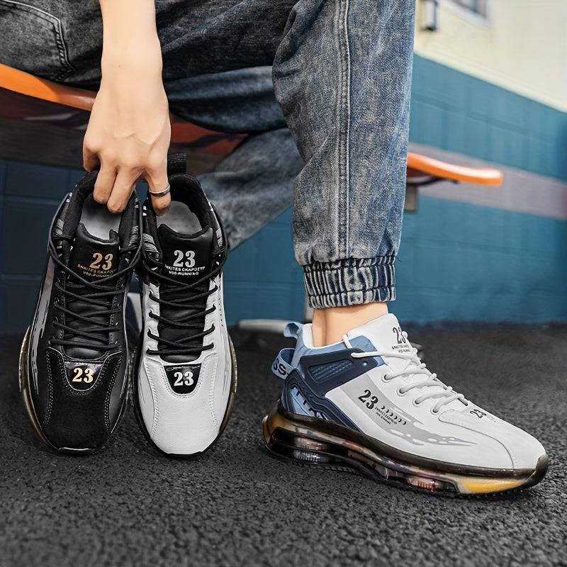 Men’s Retro Off-Road Running Shoes – Fashionable Lace-Up Sneakers with Thick Anti-Slip TPU Sole, Wear-Resistant Design for All-Season Casual Sports