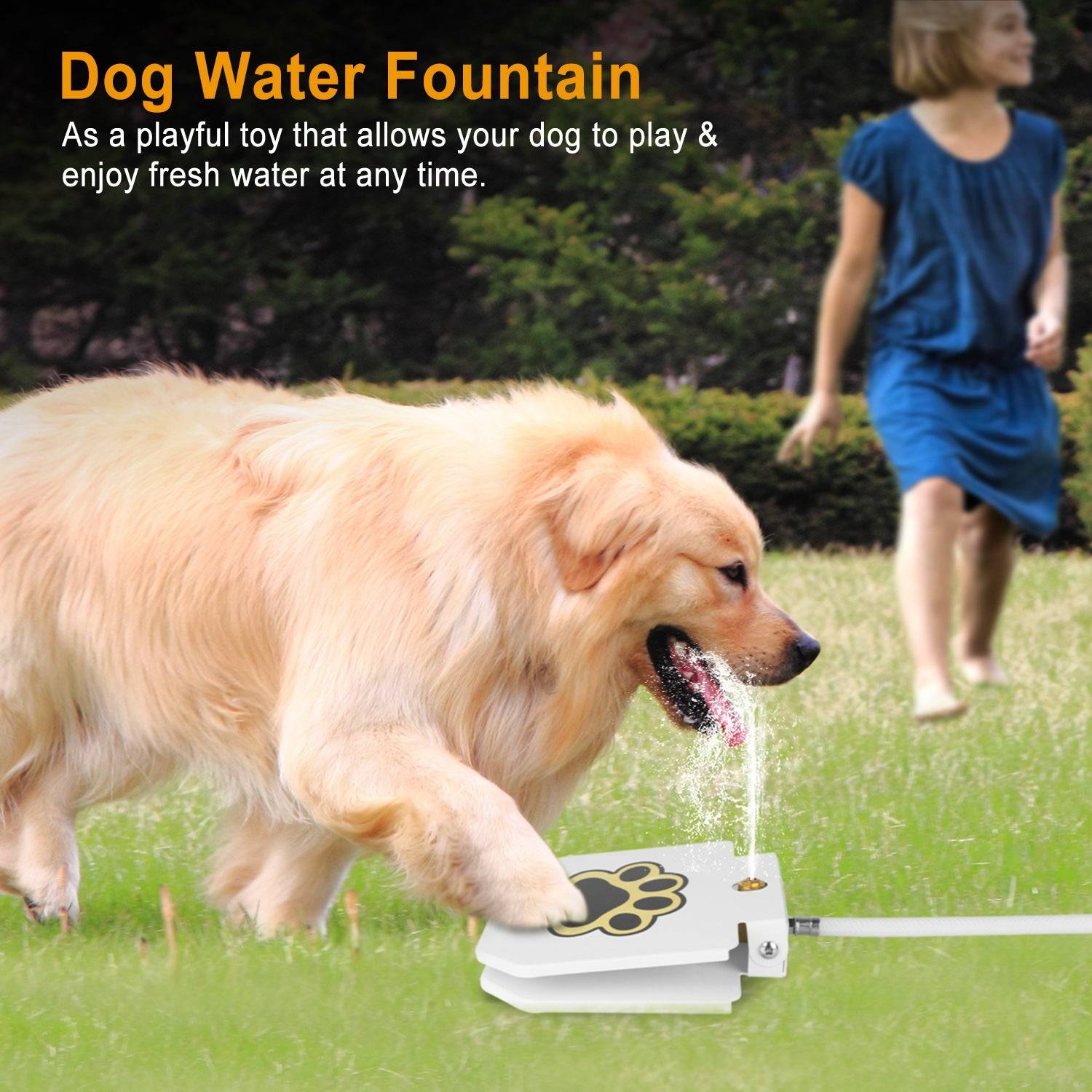 Dog Water Fountain Outdoor Step On Pedal Fresh Flow System