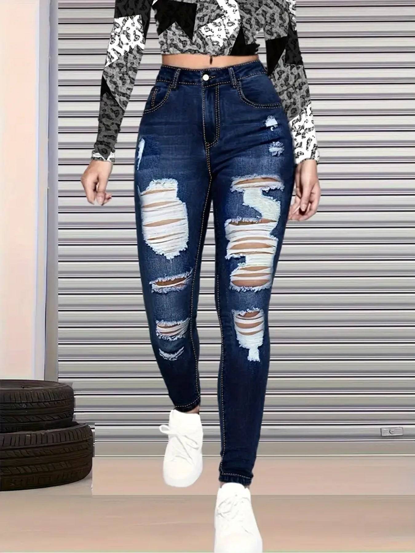 Women’s High Waisted Skinny Jeans with Hip Lifting Fit