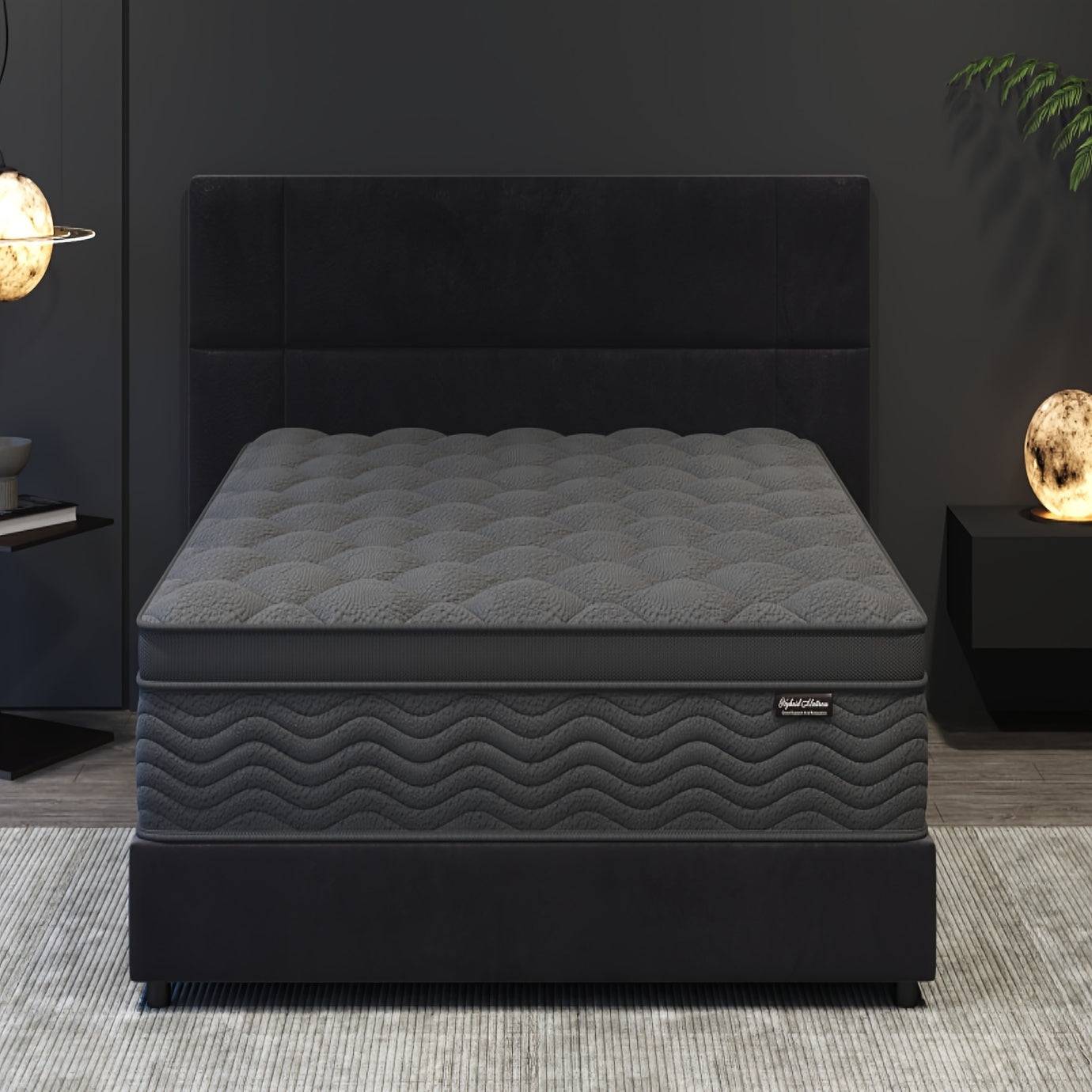 0/12 Inch Memory Foam Mattress Full or Queen Size with Pocket Springs Medium Firm Ergonomic Design & Grey Quilted Cover for Luxurious Home Comfort
