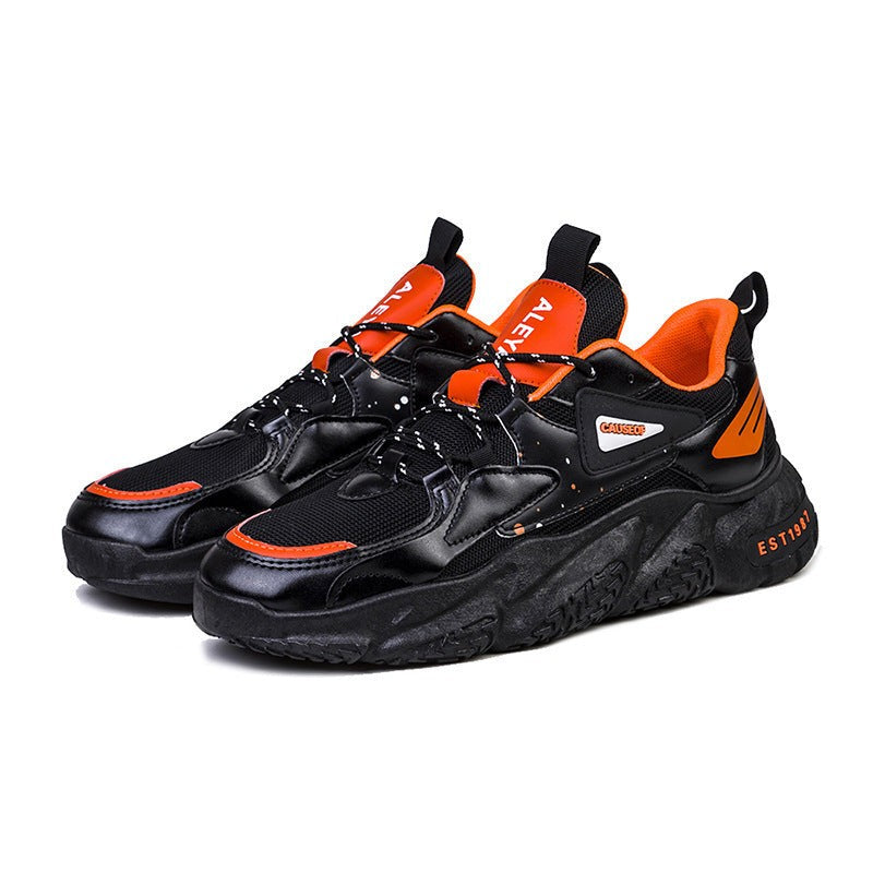 Mens Basketball Shoes PU Mesh Soft Sole Lace Up Traction