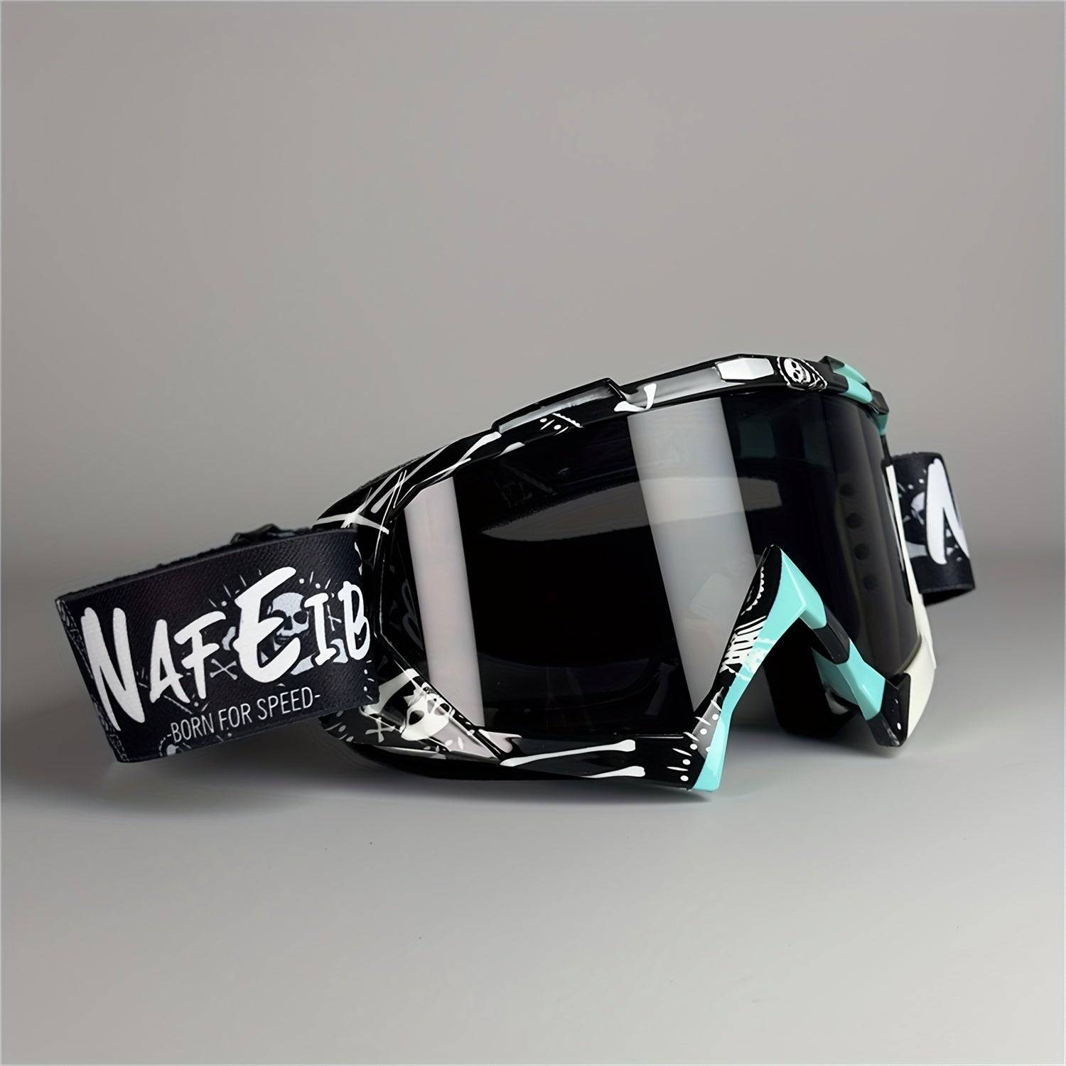 Motorcycle & ATV Goggles Off-Road Protective Eyewear with Anti-Scratch PC Lenses and Flexible TPU Frame Impact-Resistant for Outdoor Sports & Adventure Riding