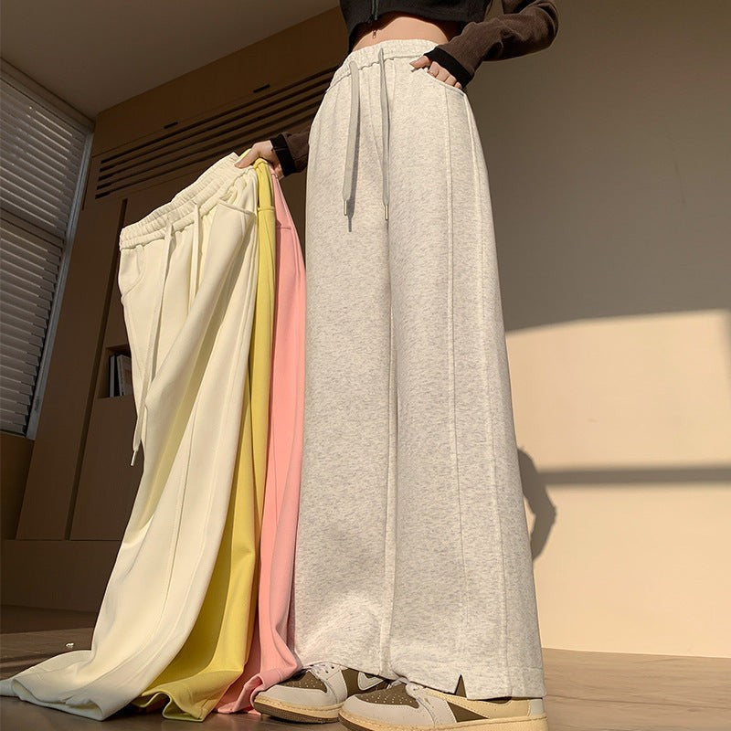 Women’s High Waist Straight Leg Sweatpants Lightweight Loose Fit Long Leisure Sports Trousers