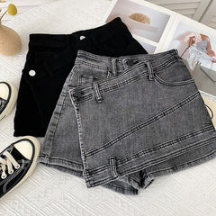 Irregular Denim Sheath Half-length Pants Casual Shorts - PMMNAPOLES