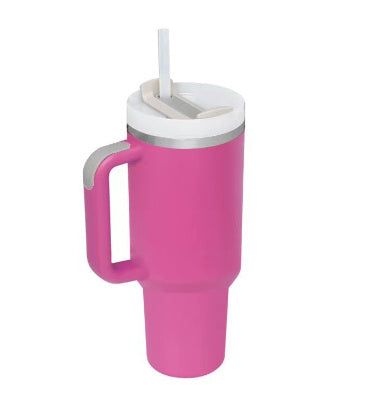 40oz Stainless Steel Insulated Tumbler with Handle and Straw