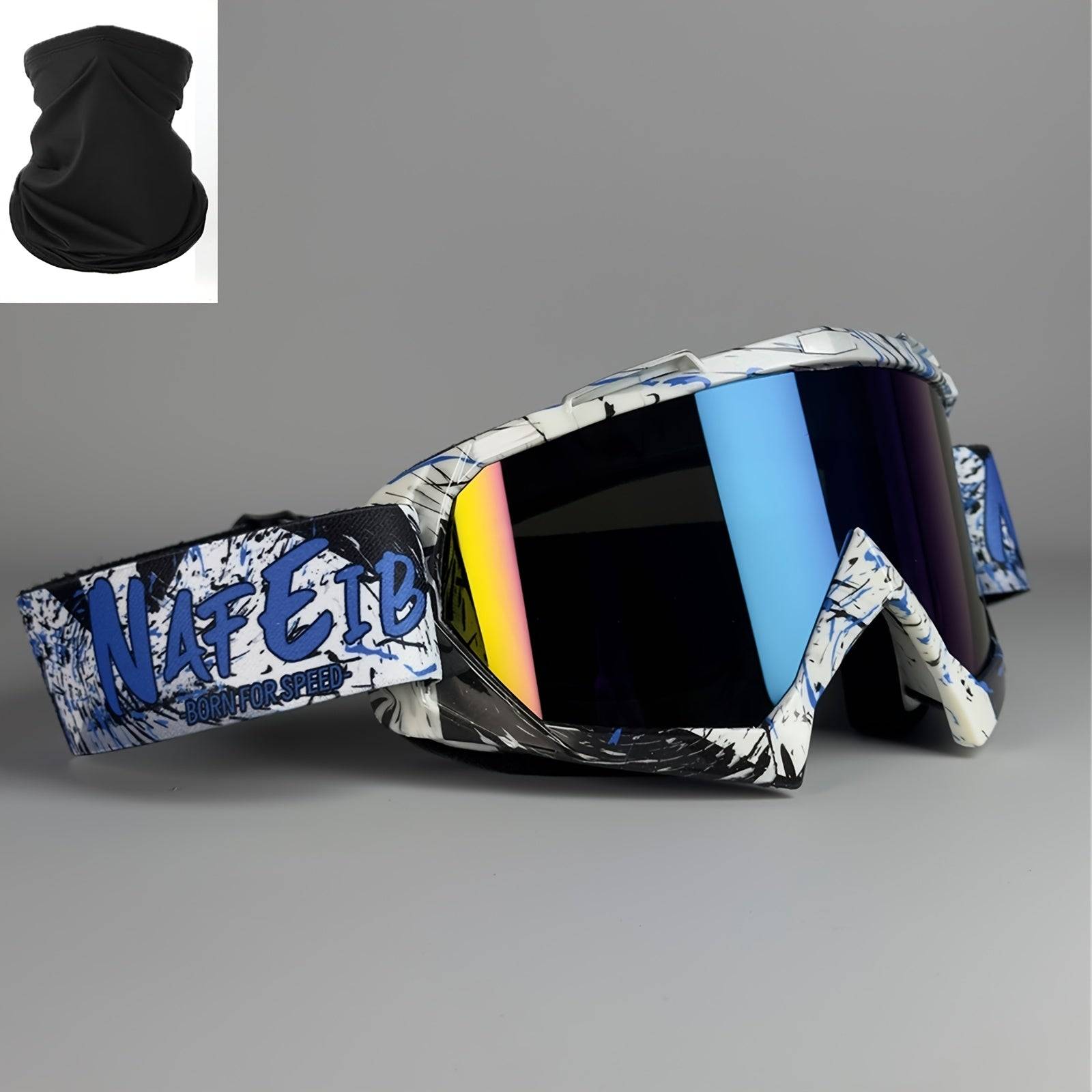 Motorcycle & ATV Goggles Off-Road Protective Eyewear with Anti-Scratch PC Lenses and Flexible TPU Frame Impact-Resistant for Outdoor Sports & Adventure Riding