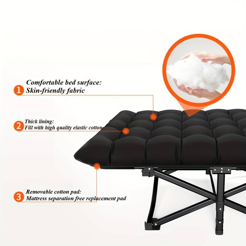 Portable Recliner with Thick Cushion and Easy Fold Design