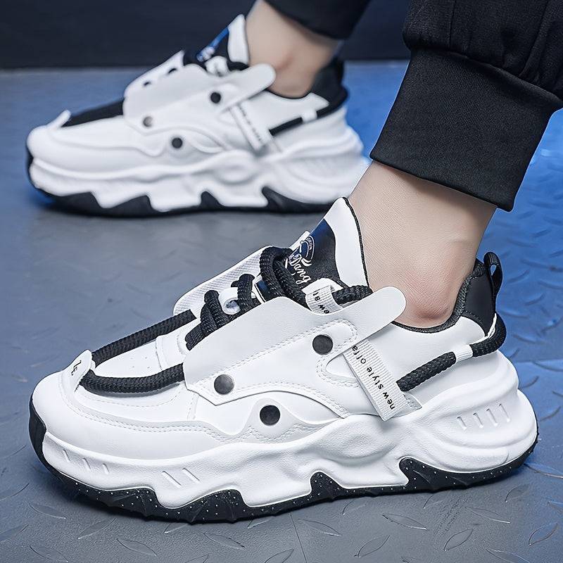 Men’s Casual Sneakers – Breathable Lace-Up Shoes with Non-Slip Rubber Sole for All-Season Outdoor & Everyday Wear
