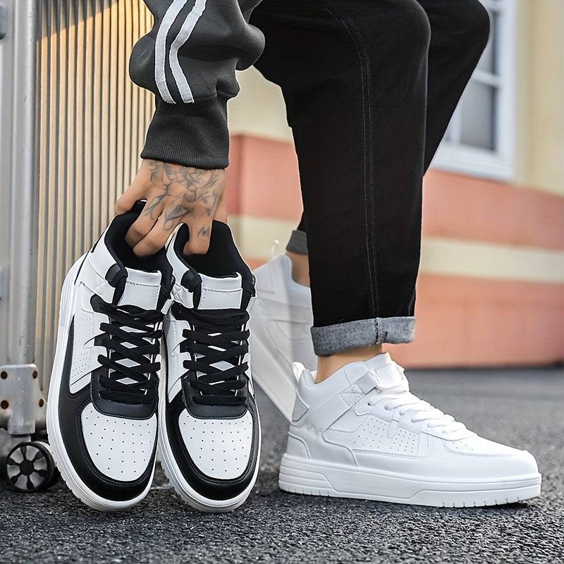 Men’s High-Top Lace-Up Sneakers – Durable Outdoor Skateboard & Casual Sports Shoes for Versatile Everyday Wear