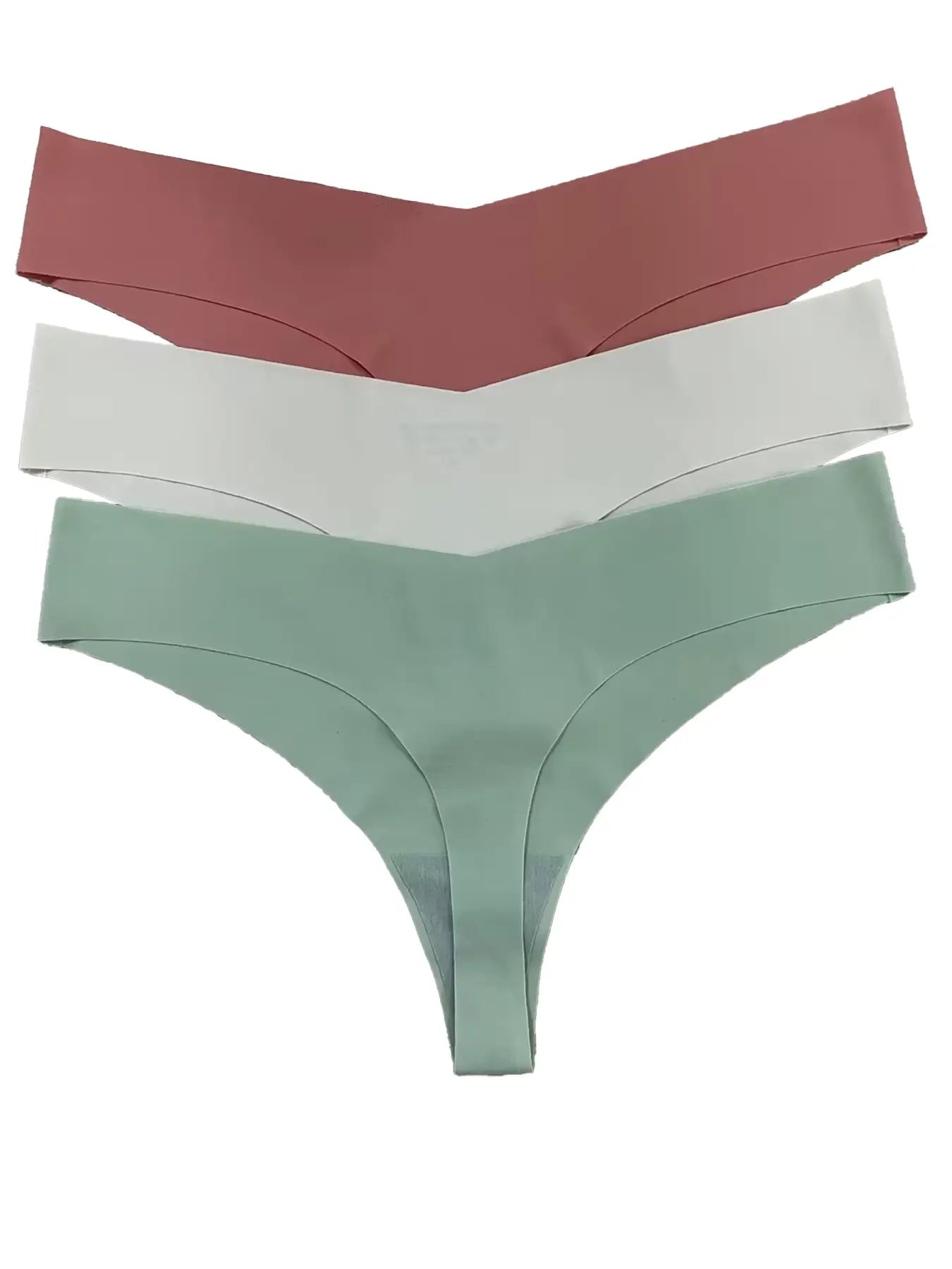 Women’s Low Waist Seamless Thong Ice Silk Nude Feel with Cotton Crotch Breathable T-Back Underwear