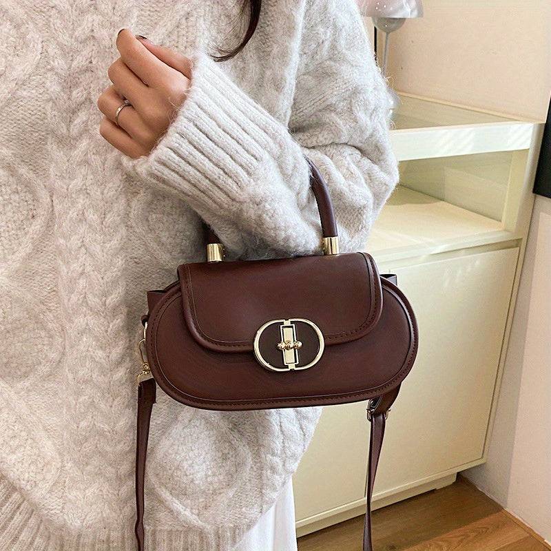 Women’s French Design Crossbody Bag – Small Shoulder Handbag with Zip Closure, Trendy Autumn Fashion Purse