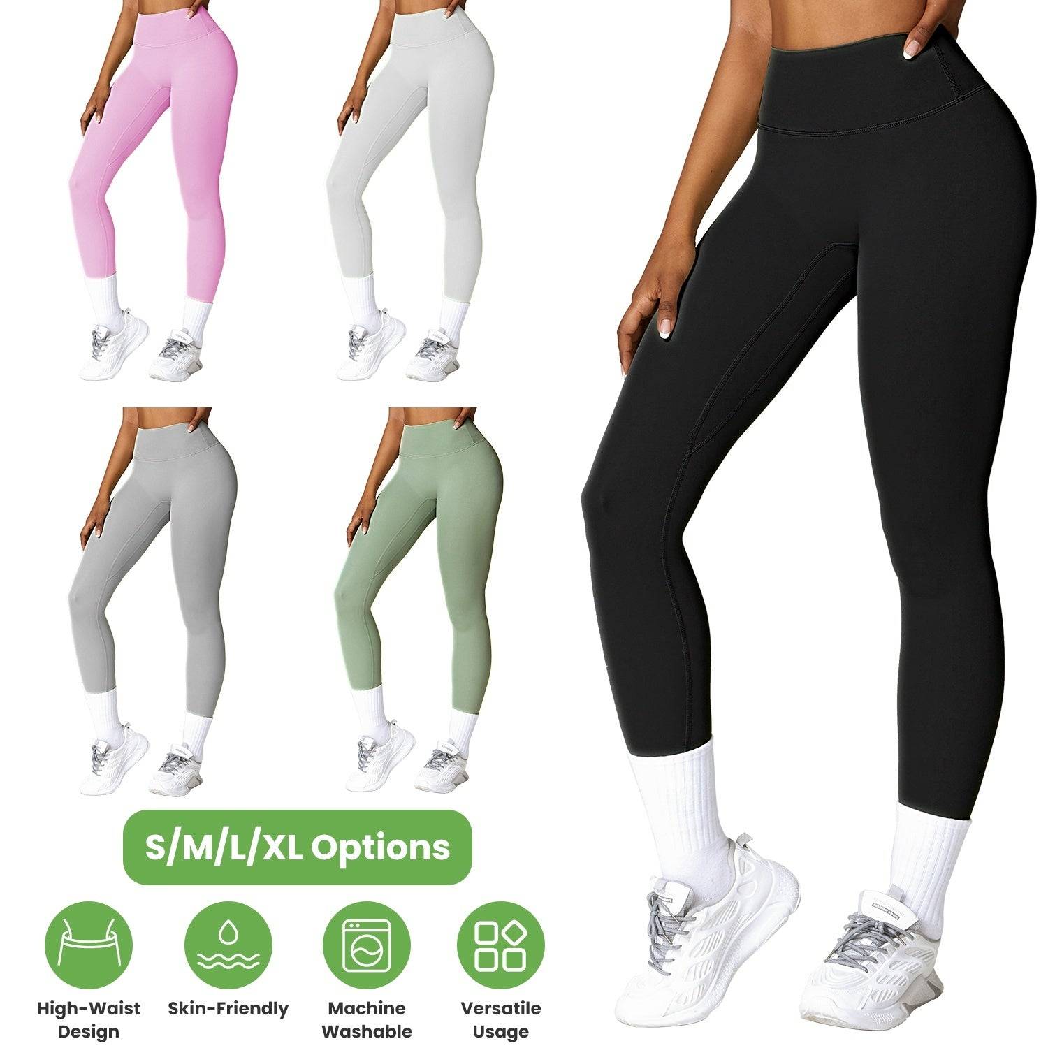 Womens High Waist Workout Leggings with Tummy Control
