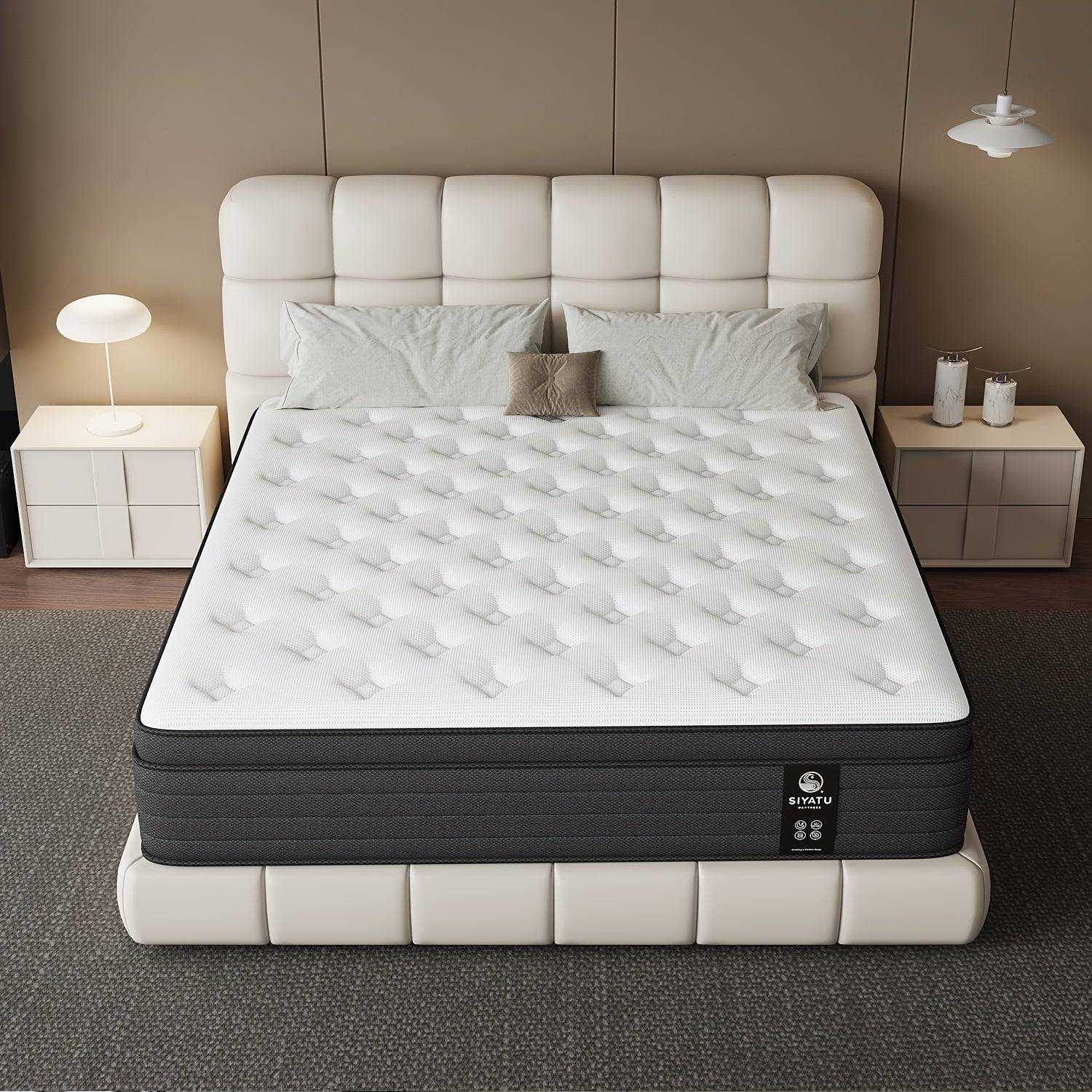 Memory Foam Hybrid Mattress, Medium Firm Pocket Spring Bed in Twin, Full, Queen and King Sizes (8/12/14 Inch)