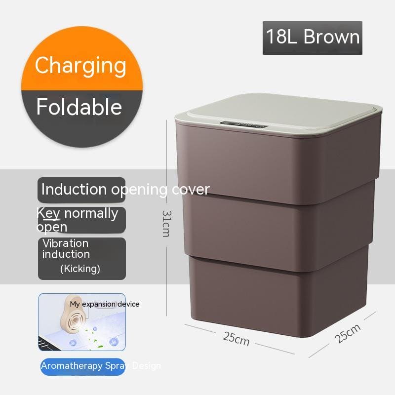 Smart Trash Can With Lid For Bedroom And Living Room Kitchen Storage Box Trash Can Induction Small Car Box Automatic Smart Dustbin Smart Trash Bin - PMMNAPOLES