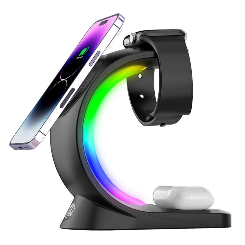 Magnetic Wireless Charger Fast Charging For Smartphone Atmosphere Light Charging Station - PMMNAPOLES