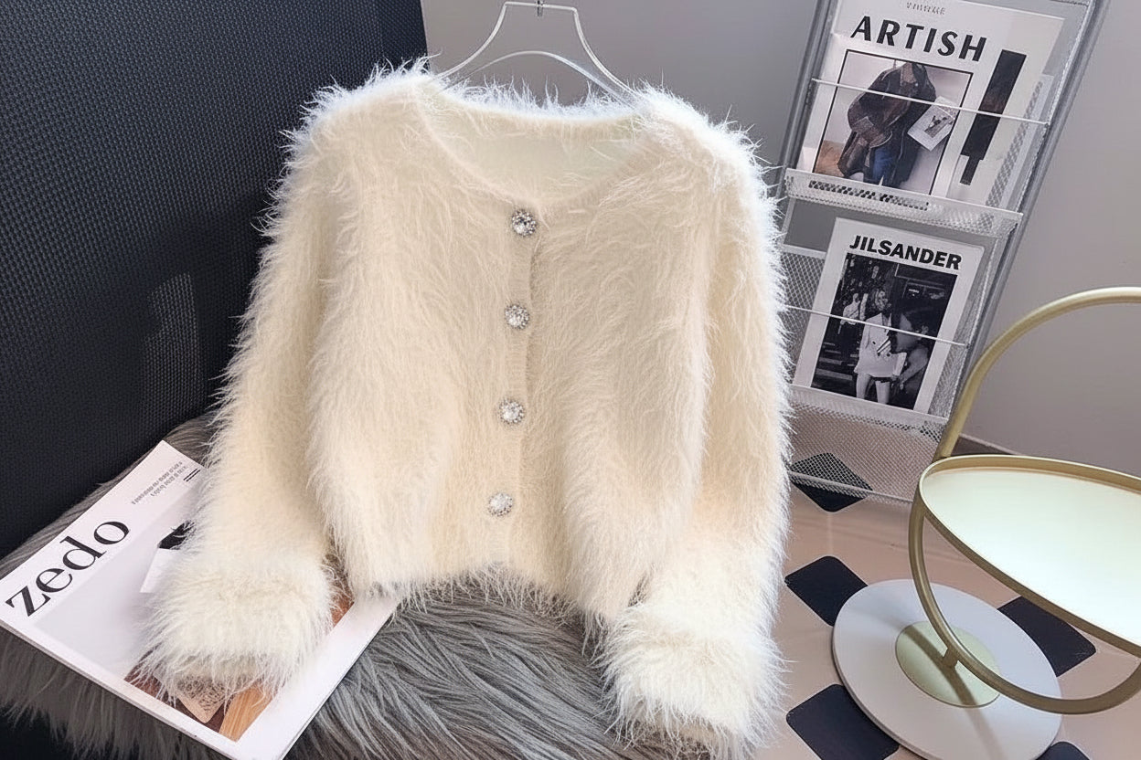 Womens Knit Cardigan Sweater V Neck Buttoned Long Sleeve