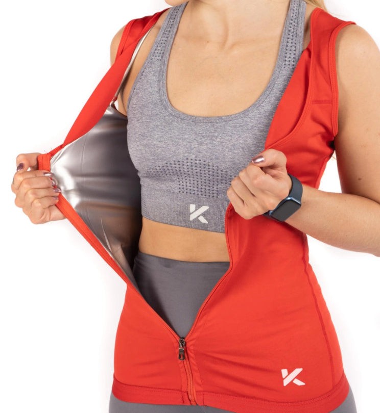 Women Sweat Vest Zipper Sauna Tank Top Body Shaper