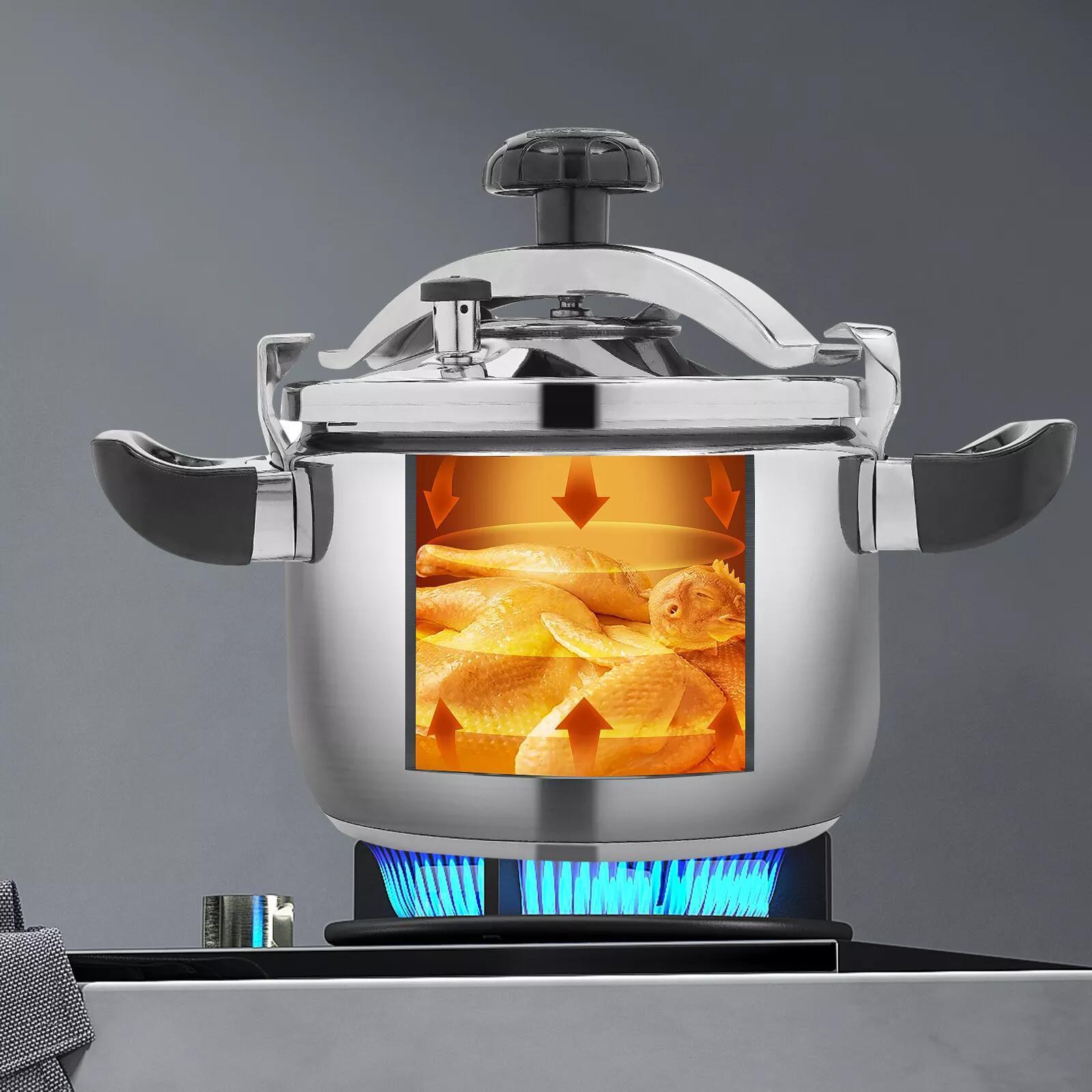 Heavy-Duty Stainless Steel Cooker – 4.54 Qt Multi-Stove Compatible Pot with Lid, Dishwasher Safe for Home & Commercial Use