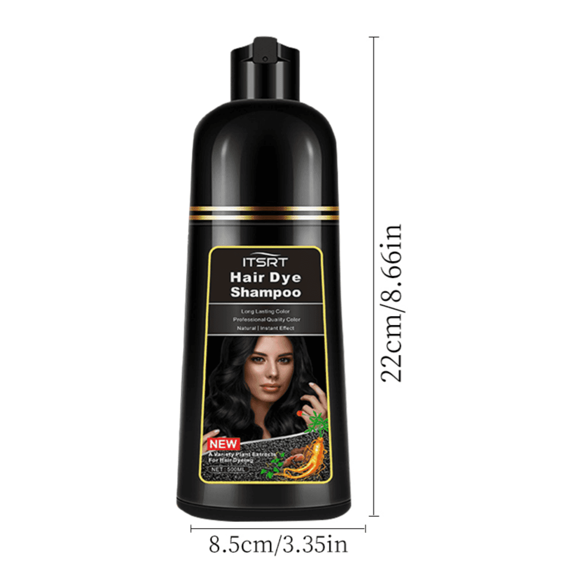 500ml 5-in-1 Hair Dye Shampoo – Covers White Hair, Herbal Formula, Free Toolkit, Gift for Men & Women
