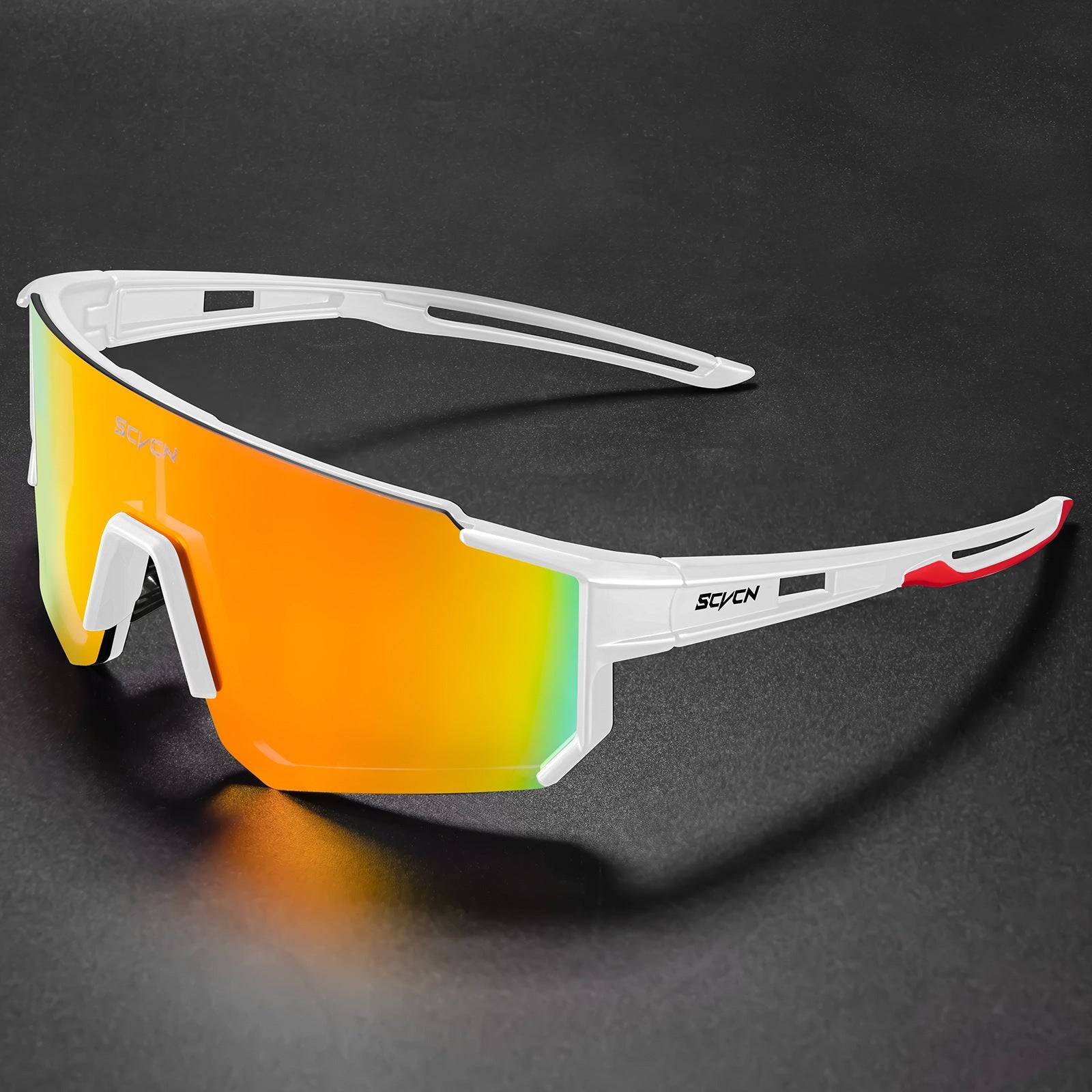 Frameless Sports Sunglasses for Cycling, Windproof and Anti-Mosquito, Colorful PC Lens Design