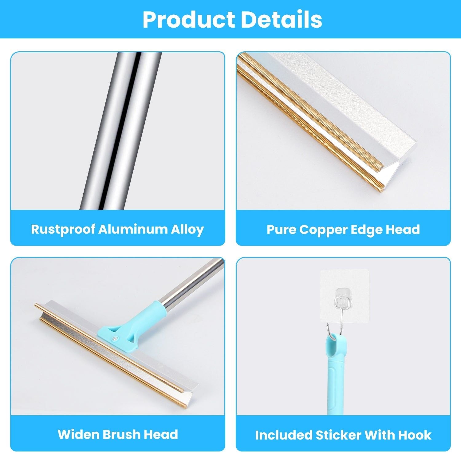 Pet Hair Remover Rake With Adjustable Telescopic Handle