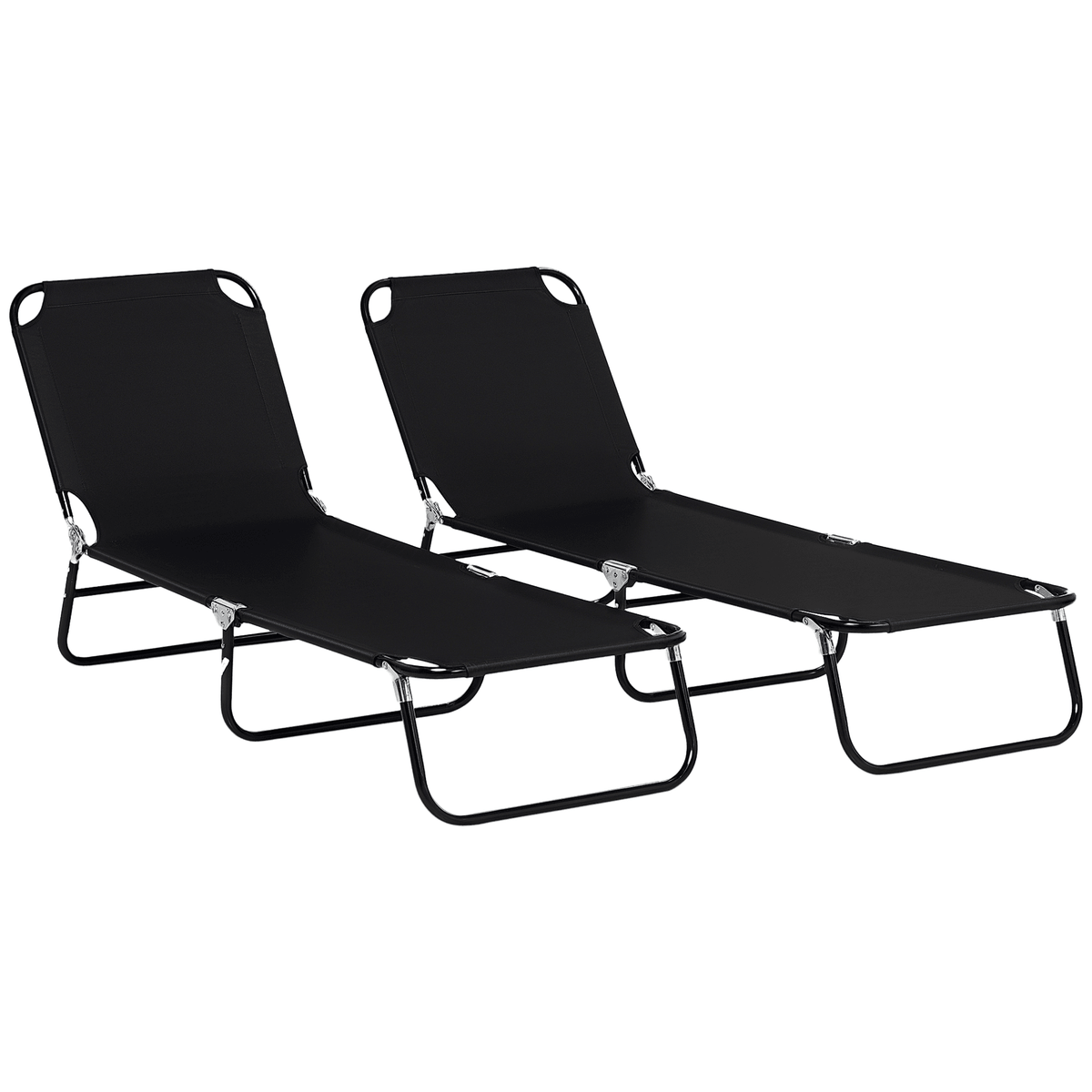 2 Piece Folding Lounge Chairs for Pool and Beach