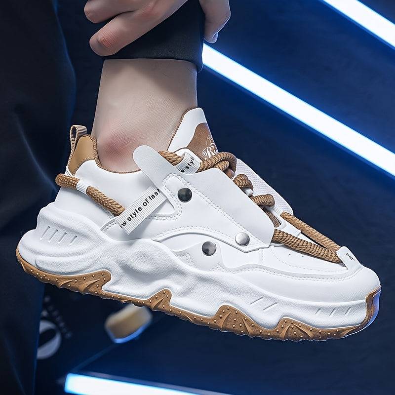 Men’s Casual Sneakers – Breathable Lace-Up Shoes with Non-Slip Rubber Sole for All-Season Outdoor & Everyday Wear