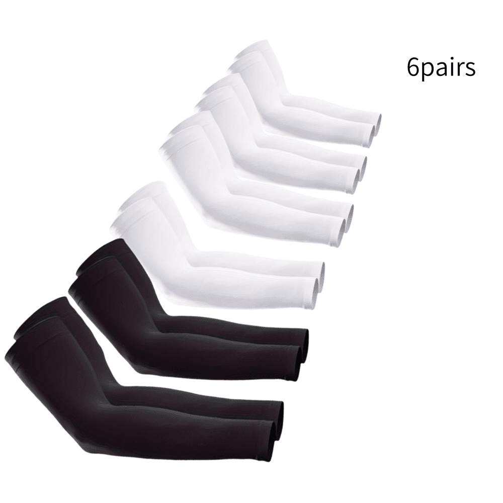 9 Pairs Men’s Sunscreen Sleeves Breathable Elastic Wrap Design Lightweight Solid Color Arm Covers for Travel & Outdoor Activities