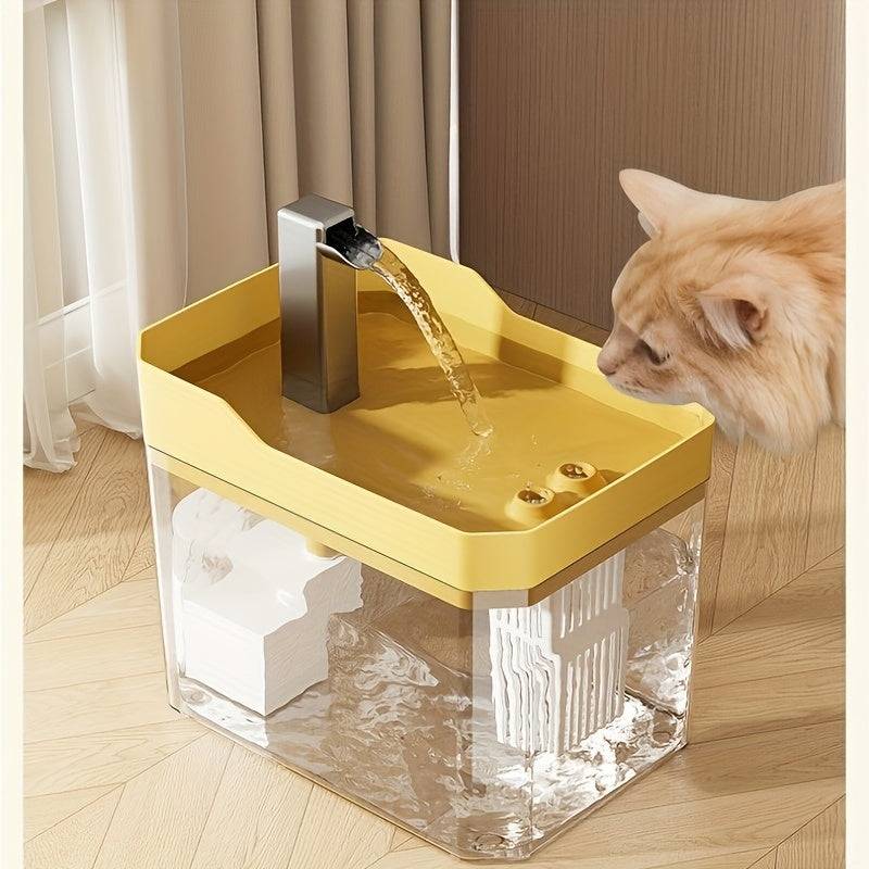 Pet smart water dispenser 50.7oz, automatic circulation, ultra-silent, USB rechargeable for cats and dogs, no battery