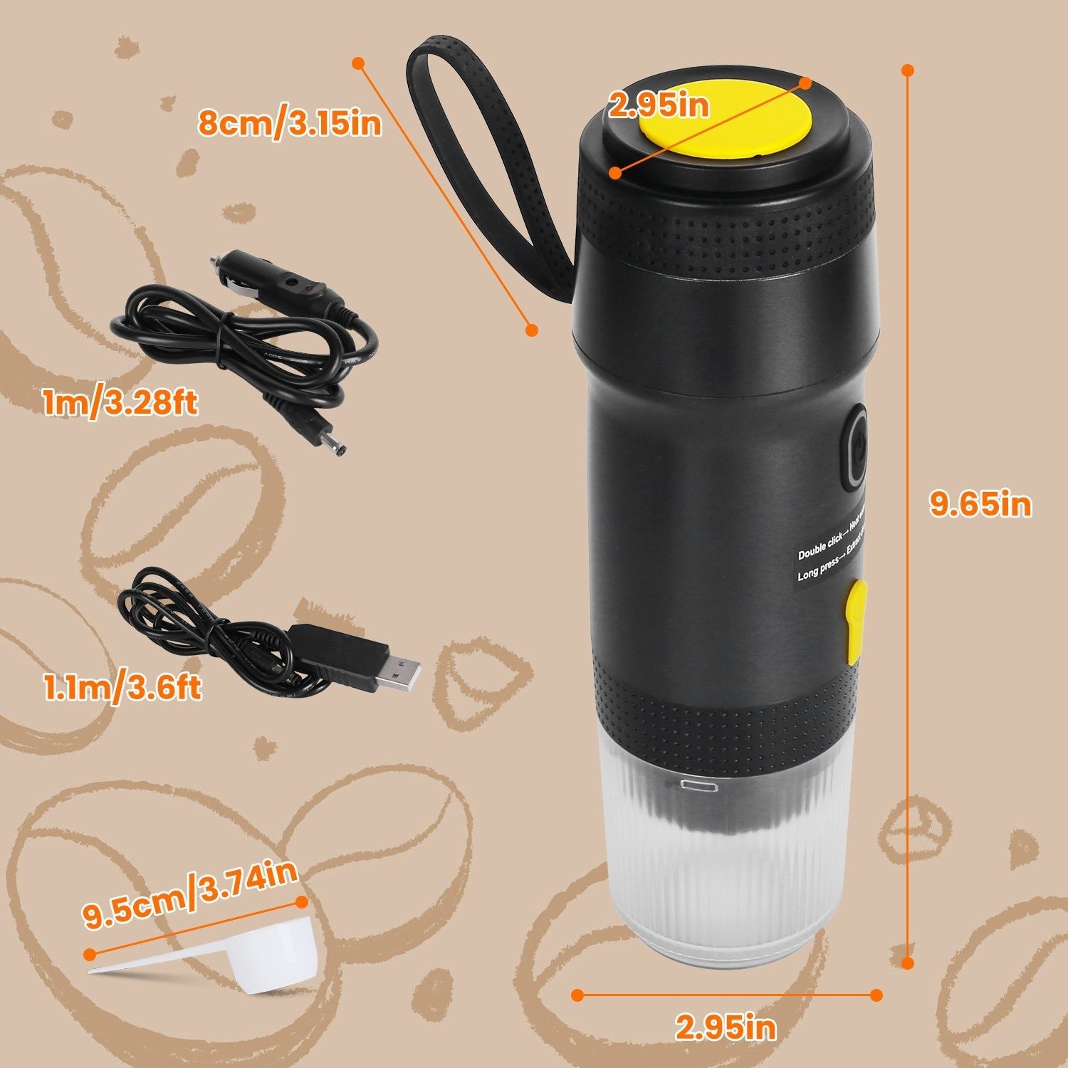 Portable Espresso Coffee Maker for Car and Travel