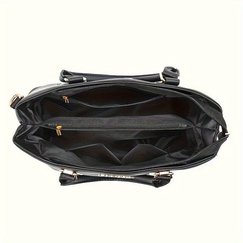 2pcs Women's Luxury Handbag Set Faux Leather Shoulder & Crossbody Bag for Everyday Style